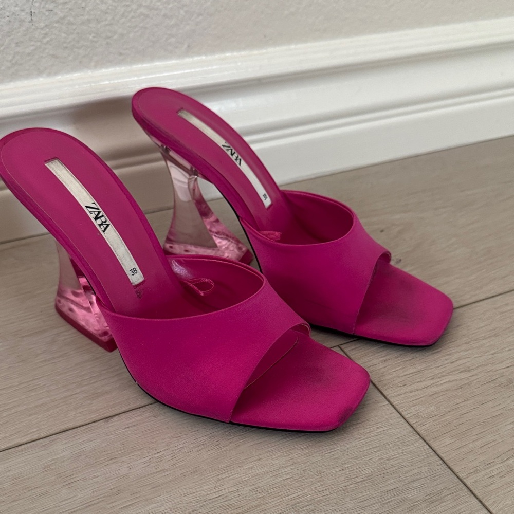 Zara Fuchsia Heeled Mules